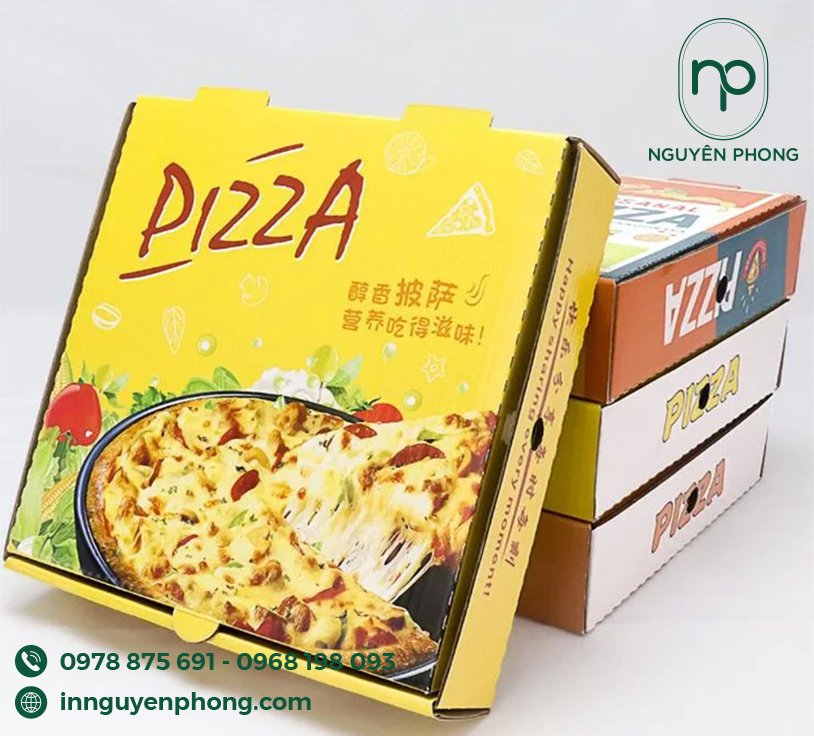 Mẫu hộp đựng pizza phổ biến 